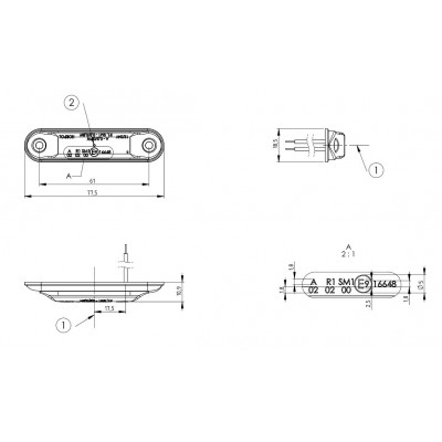 Lampa LED obrysowa boczna żółta SLIM 12V-24V LD2328