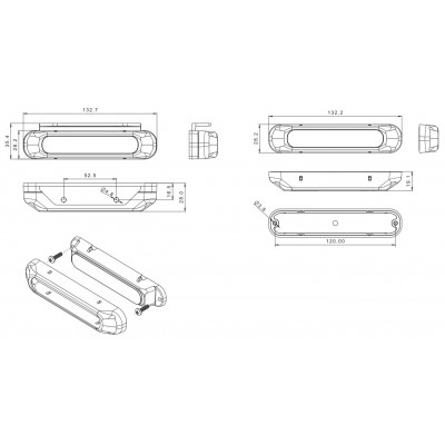 LED-Warnleuchte gelb 12V-36V  FT-200