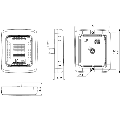 CUBE LED rear combination lamp with black frame LZD2876 E20
