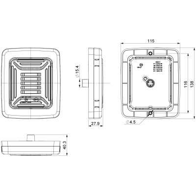 CUBE LED rear combination lamp with black frame LZD2877 E20