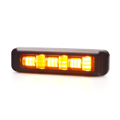 Gelbe LED-Warnleuchte (Blinkleuchte) 12V/24V (2466 BLACK SET3) ECE E20