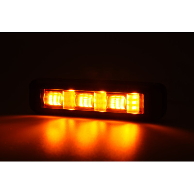 Gelbe LED-Warnleuchte (Blinkleuchte) 12V/24V (2466 BLACK SET3) ECE E20
