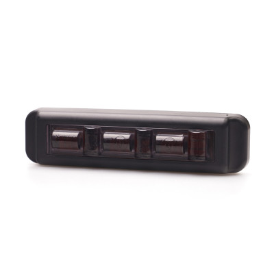 Lampa LED ostrzegawcza żółta błyskowa 12V/24V (2466 BLACK SET3) ECE E20